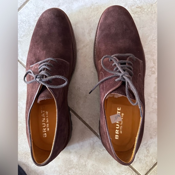 Brunate Mens Brown Suede Oxford Made in Italy - Picture 5 of 7
